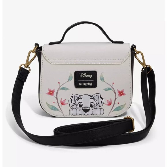 Loungefly Disney Dogs Crossbody Floral Purse Handbag Shoulder Bag New - Picture 3 of 4